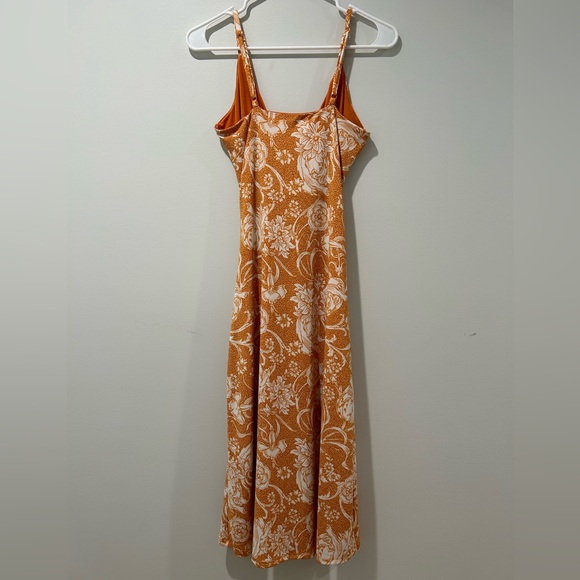 Joie Burnt Orange Floral Dress ruching and V neck Size S - Picture 5 of 5